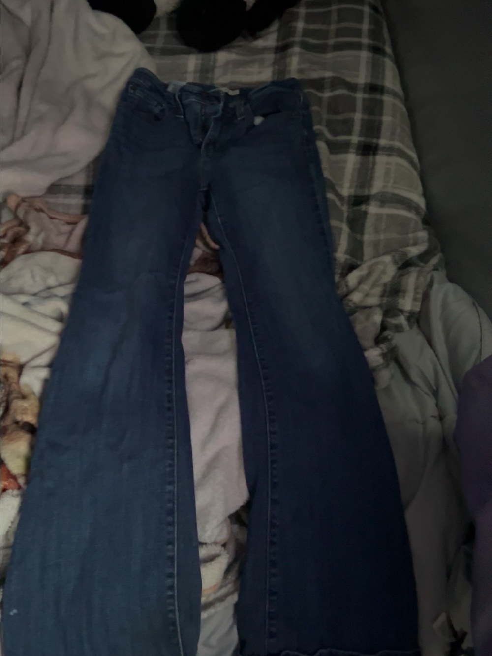 Classic Women's Dark Blue Flare Jeans